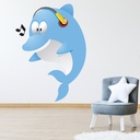 Music Dolphin Wall Sticker