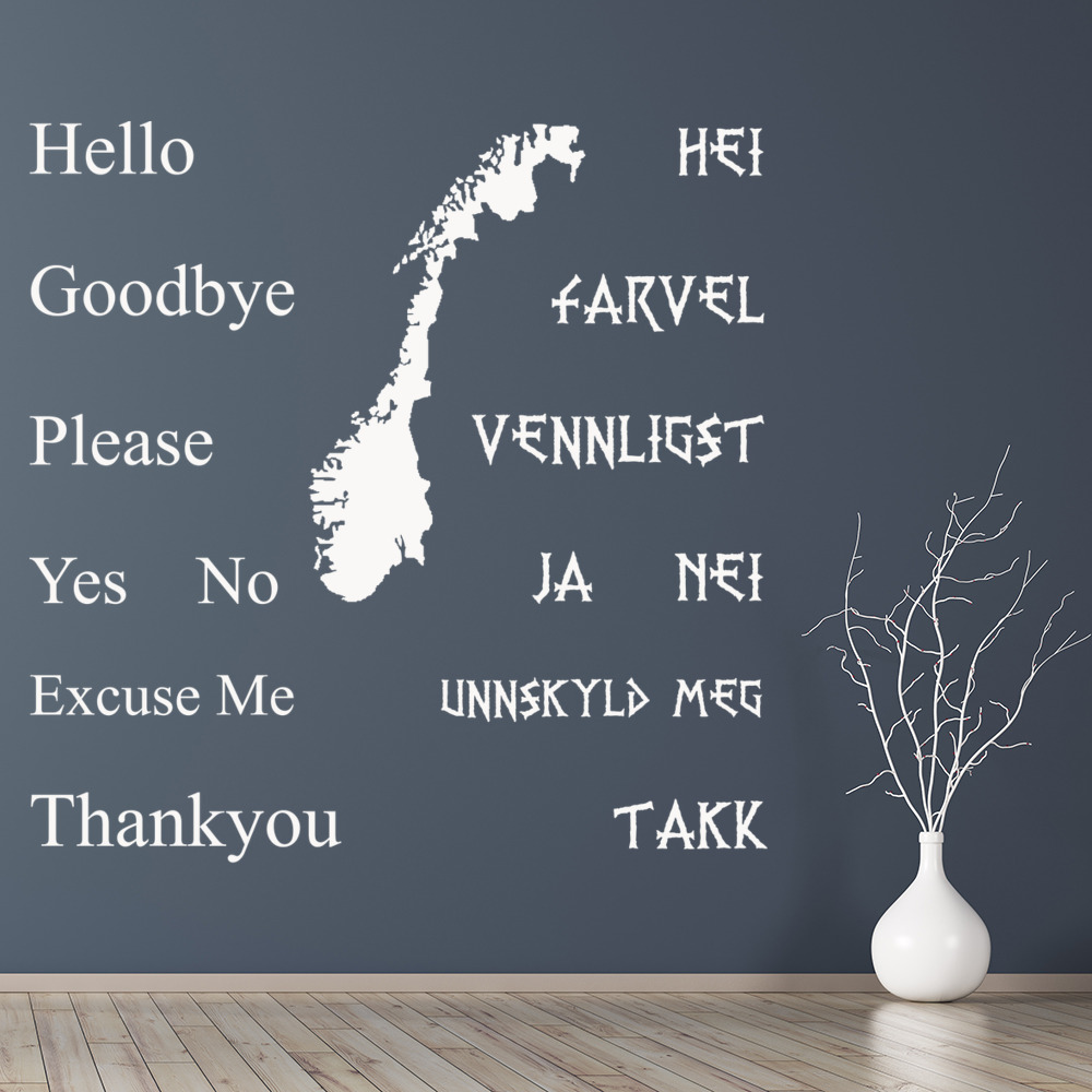 Language Basics Norwegian School Education Wall Sticker