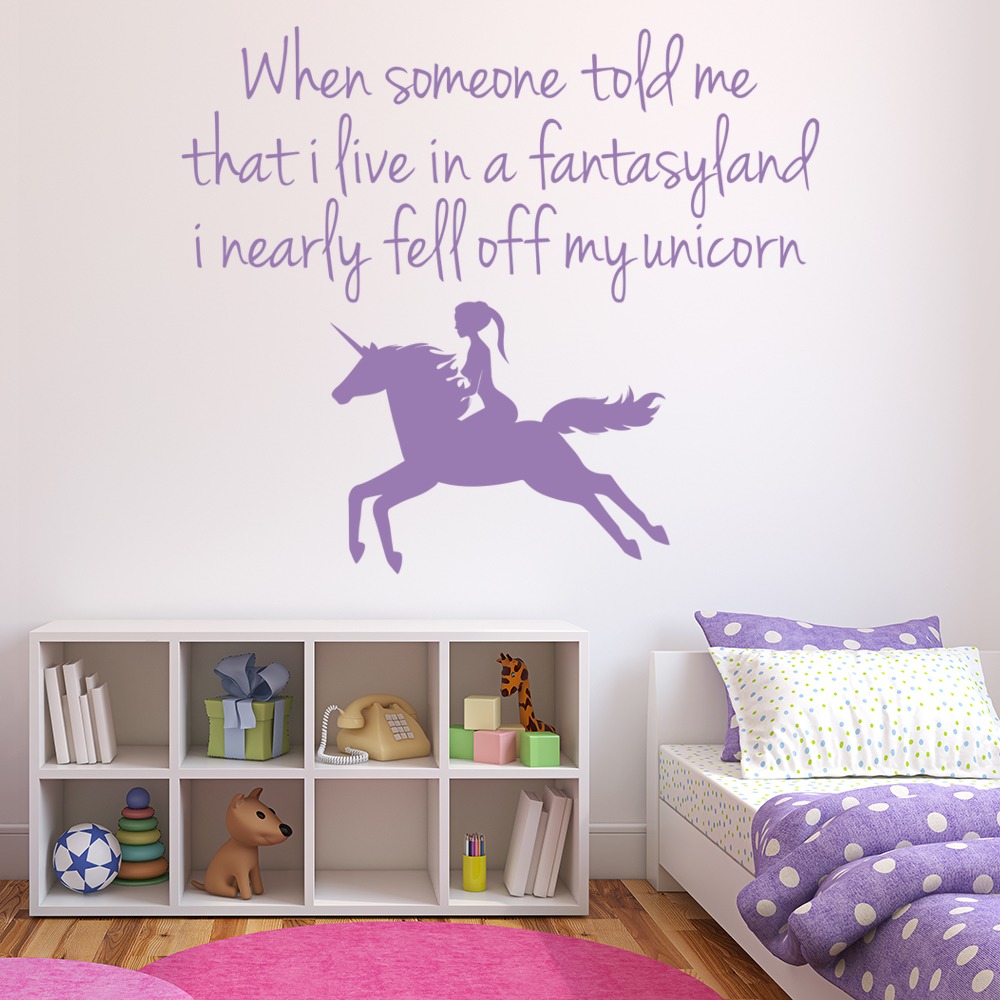 Fell Off My Unicorn Quote Wall Sticker - Mod7