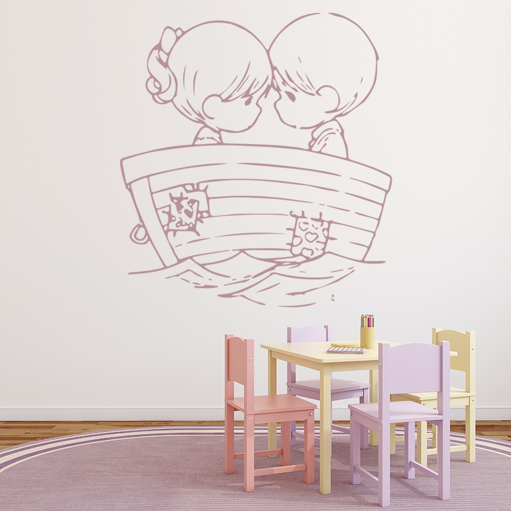 Boy Girl Boat Bathroom Wall Sticker