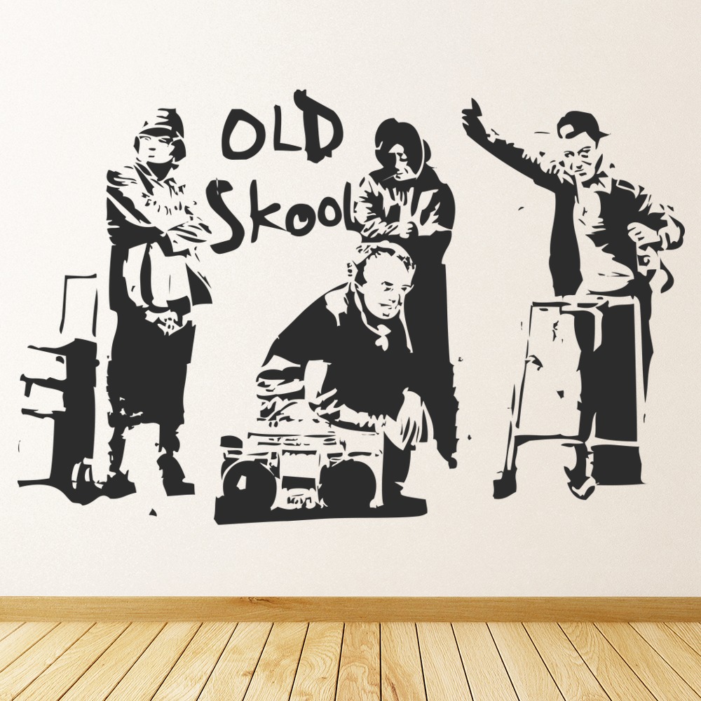 Old School Music Banksy Wall Sticker