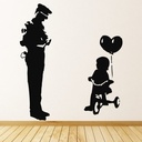 Policeman Child Banksy Wall Sticker