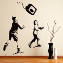 TV Children Banksy Wall Sticker