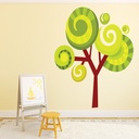 Green Swirl Tree Nursery Wall Sticker Set