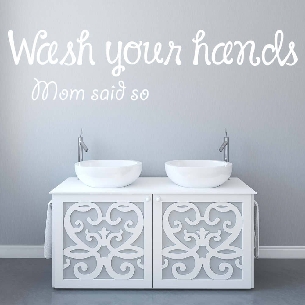 Wash Your Hands Bathroom Quote Wall Sticker - Mod4
