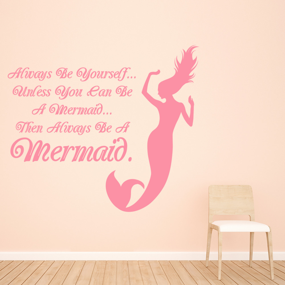 Always Be A Mermaid Girls Quote Wall Sticker