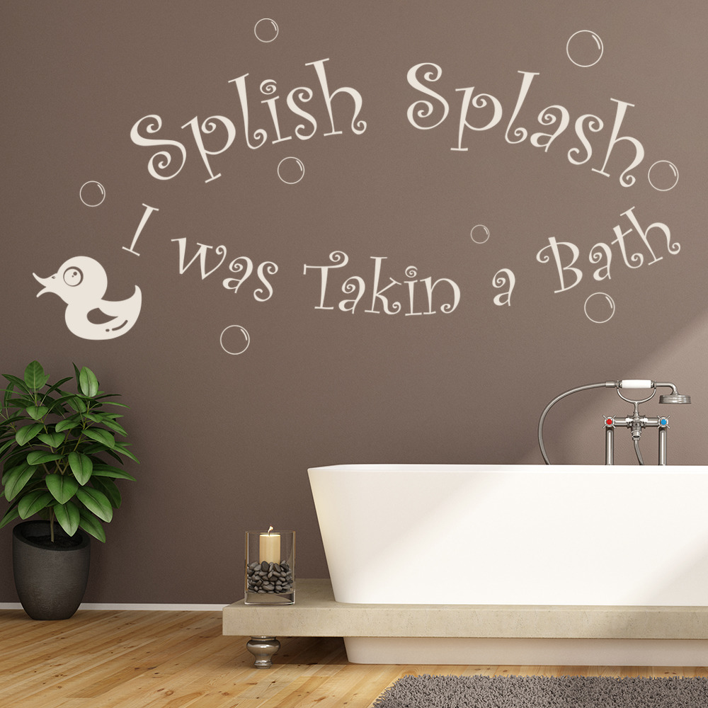 Splish Splash Bathroom Quote Wall Sticker - Mod1