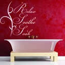 Relax Soothe Soak Bathroom Quote Wall Sticker - Mod3