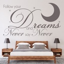 Follow Your Dreams Justin Bieber Lyrics Wall Sticker