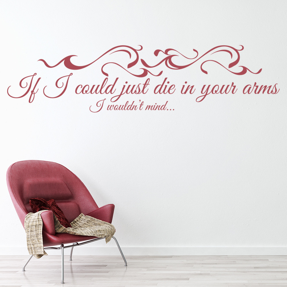Justin Bieber Die In Your Arms Lyrics Wall Sticker