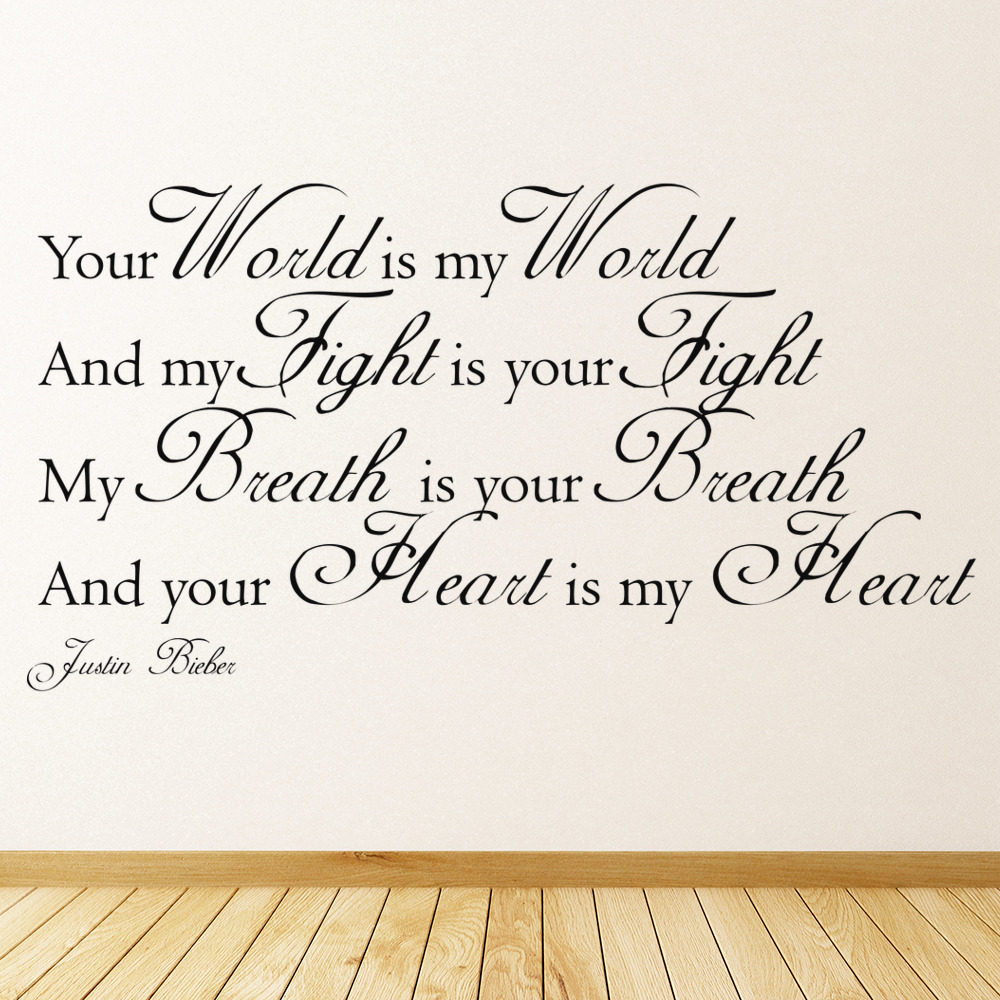 Justin Bieber One Time Song Lyrics Wall Sticker