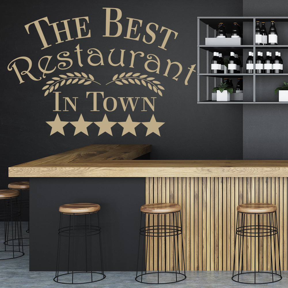 Best Restaurant In Town Kitchen Quote Wall Sticker