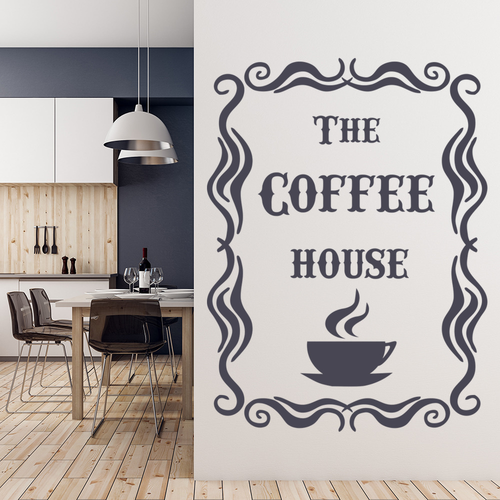 Coffee House Frame Food Drink Quote Wall Sticker
