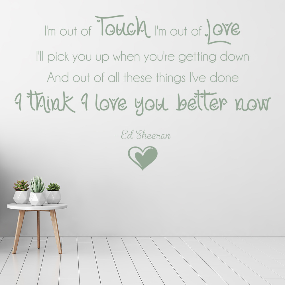 Lego House Ed Sheeran Song Lyrics Wall Sticker