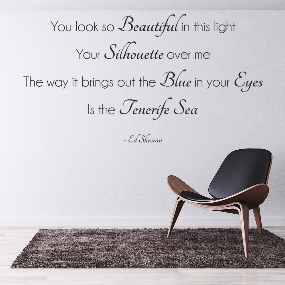 Tenerife Sea Ed Sheeran Song Lyrics Wall Sticker