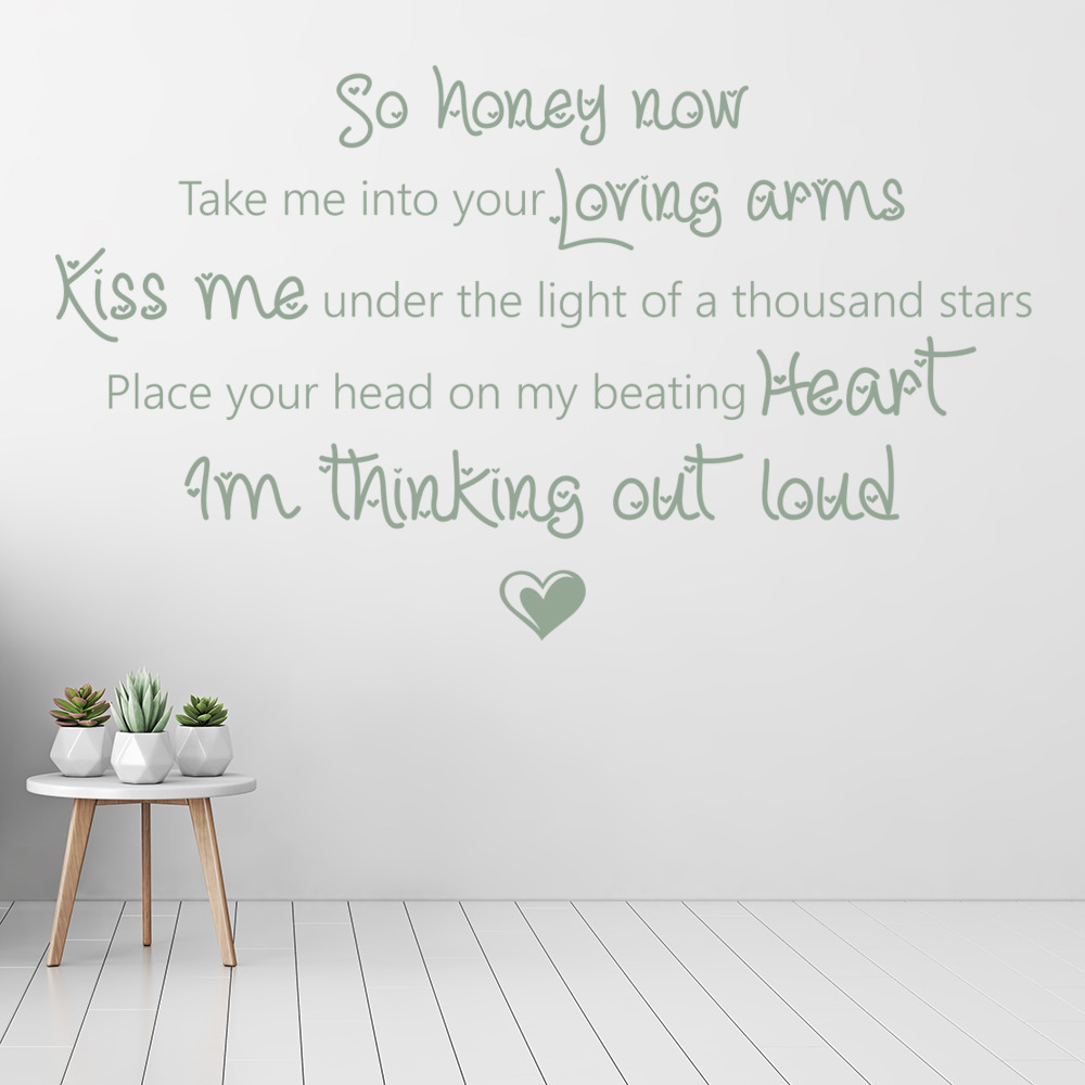 Thinking Out Loud Ed Sheeran Song Lyrics Wall Sticker