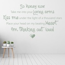 Thinking Out Loud Ed Sheeran Song Lyrics Wall Sticker