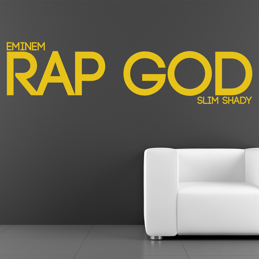 Rap God Eminem Quote Wall Sticker