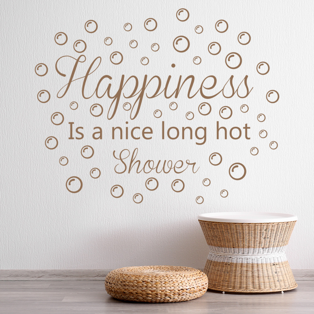 Happiness Bathroom Quote Wall Sticker - Mod8