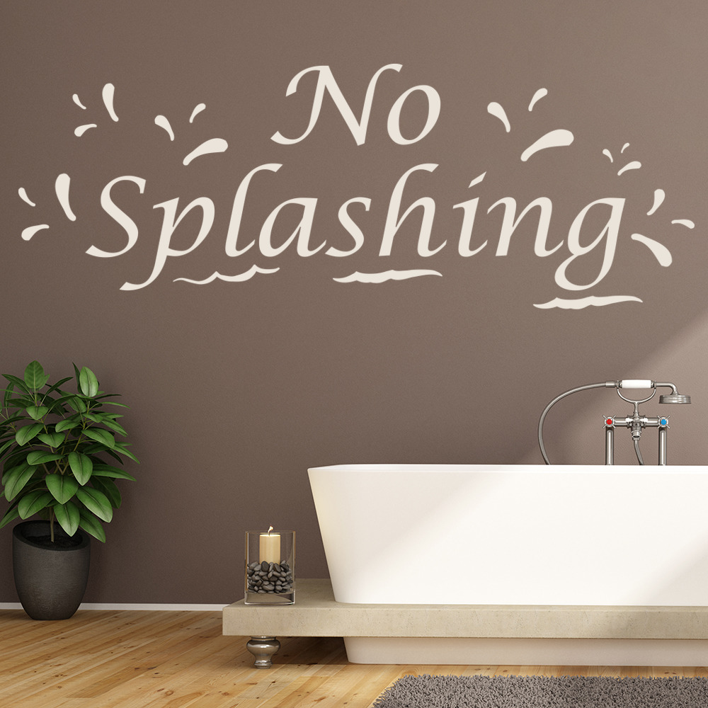No Splashing Bathroom Quote Wall Sticker | Icon Wall Stickers