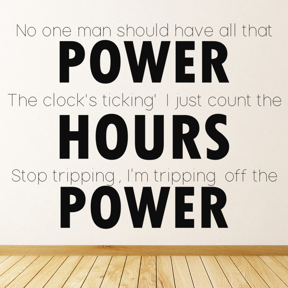 Kanye West Power Song Lyrics Wall Sticker