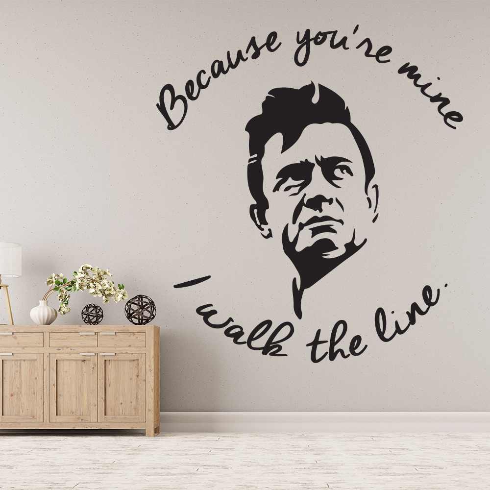 I Walk The Line Johnny Cash Wall Sticker