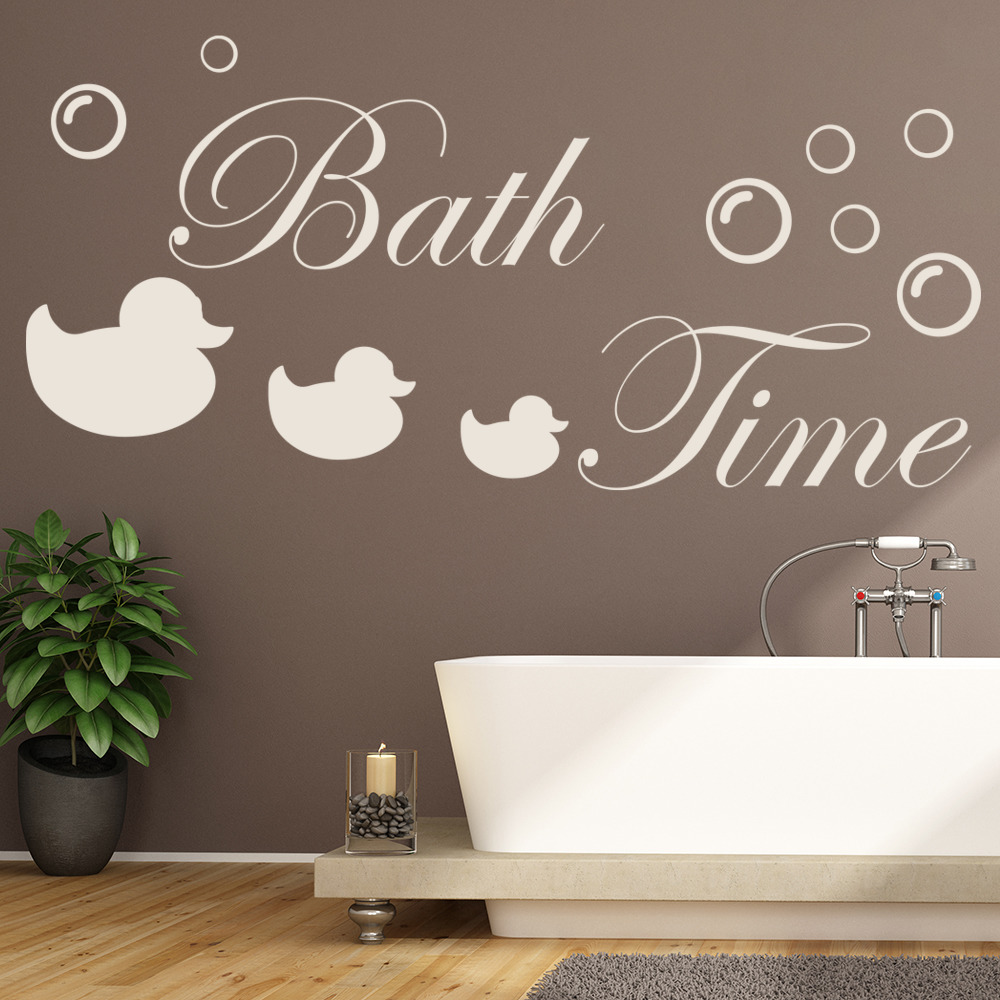 Bath Time Bathroom Quote Wall Sticker - Mod9