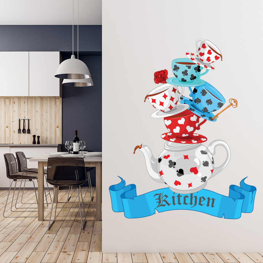Mad Hatters Tea Party Kitchen Wall Sticker