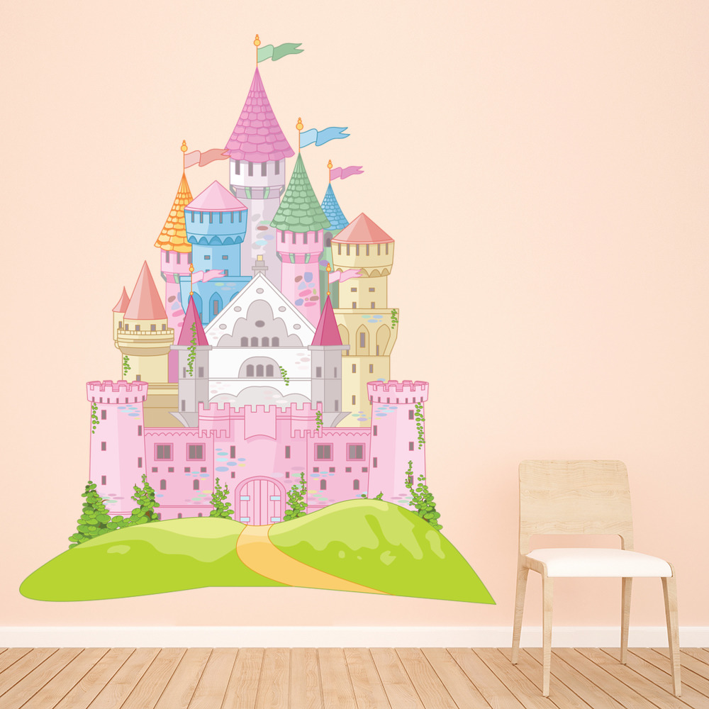 Pink Fairytale Castle Wall Sticker Wall Sticker