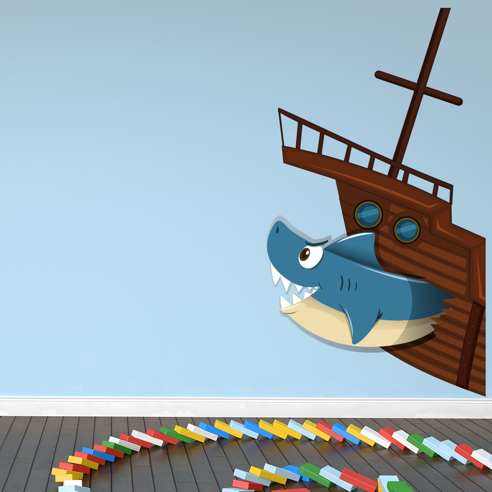 Shark Shipwreck Wall Sticker