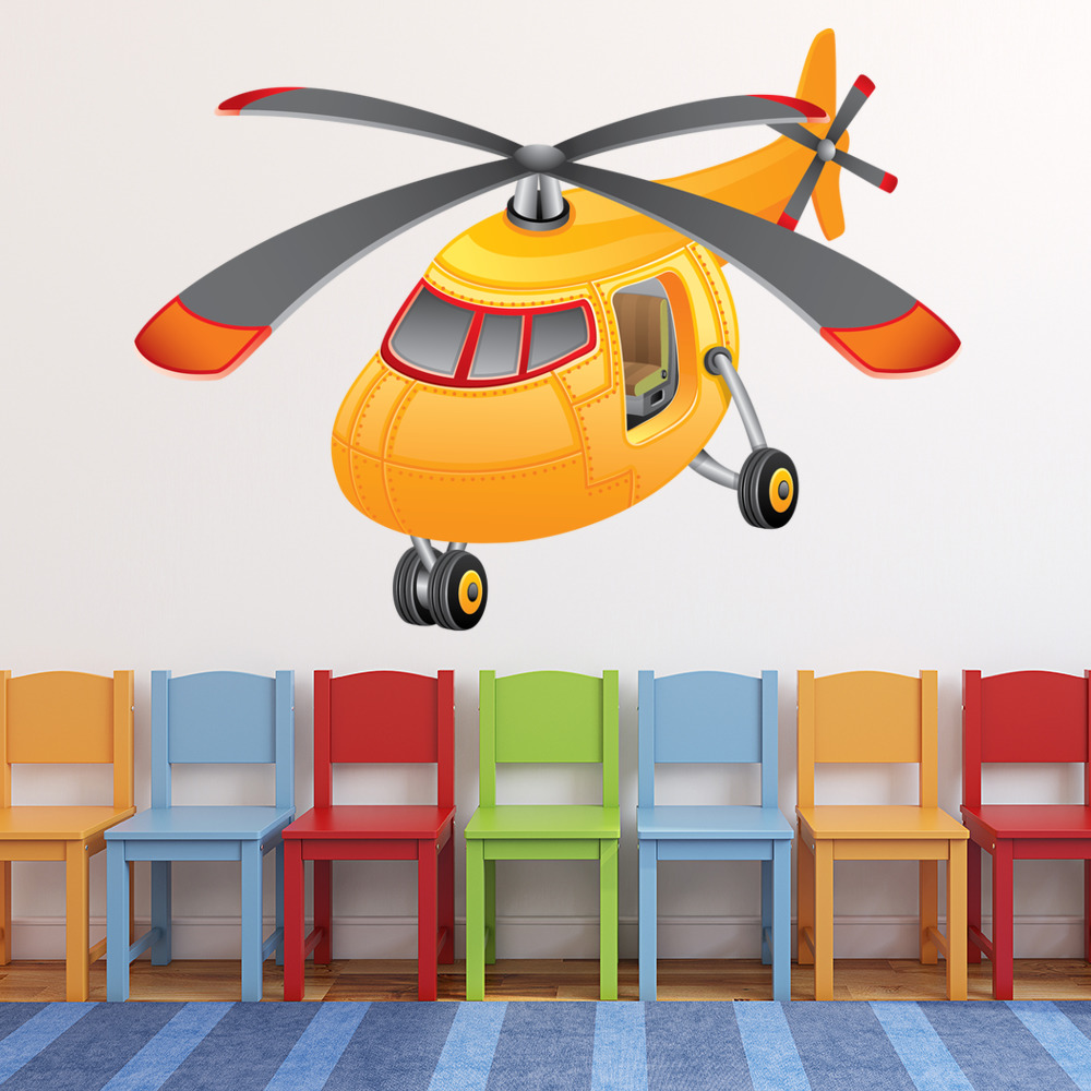 Yellow Helicopter Wall Sticker | Icon Wall Stickers