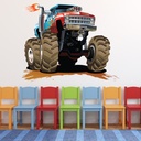 Red Blue Monster Truck Wall Sticker