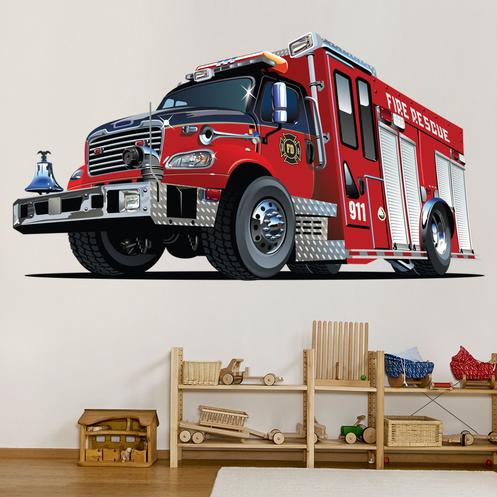 Red Fire Engine Truck Wall Sticker | Icon Wall Stickers