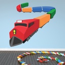Red & Orange Train Wall Sticker