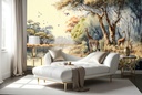 African Forest Giraffe Safari Wall Mural Wallpaper