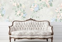 Pink & Blue Pastel Flowers Chinoiserie Wall Mural Wallpaper