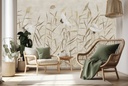 Storks & Reeds Birds Chinoiserie Wall Mural Wallpaper