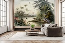 Heron Landscape Vintage Forest Wall Mural Wallpaper