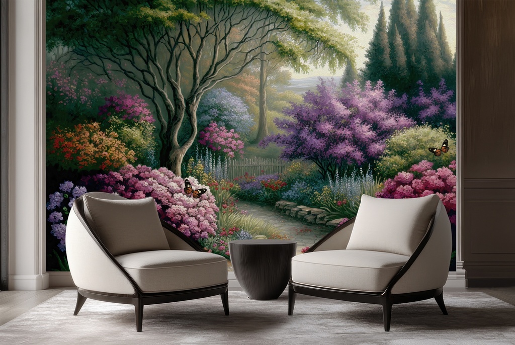 Beautiful Summer Garden Wall Mural Wallpaper