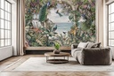 Tropical Arch Peacock Jungle Wall Mural Wallpaper