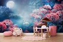 Fairytale Moon Swan Lake Wall Mural Wallpaper