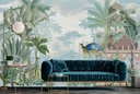Tropical Peacock Garden Chinoiserie Wall Mural Wallpaper