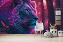 Lion Jungle King Wall Mural Wallpaper