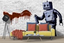 Graffiti Robot Banksy Wall Mural Wallpaper