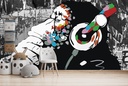 Thinking Monkey Ripped Paper Banksy Wall Mural Wallpaper