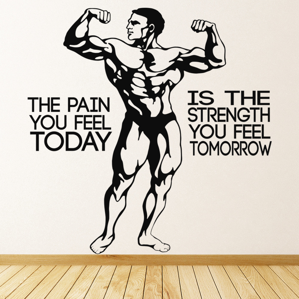 Bodybuilding Fitness Motivational Quote Wall Sticker