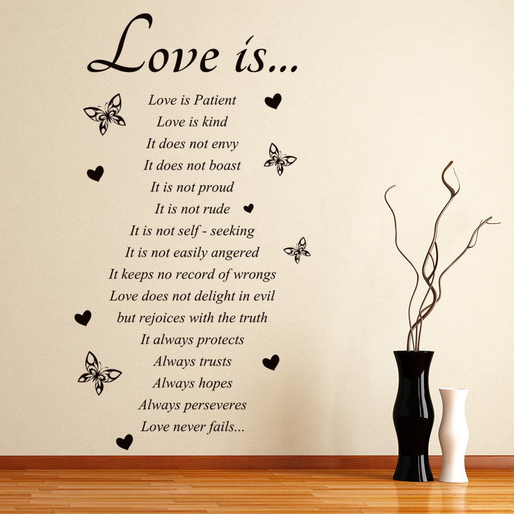 Love Is Butterfly Quote Wall Sticker