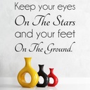 Eyes On The Stars Inspirational Quote Wall Sticker