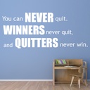Winners Never Quit Sports Quote Wall Sticker