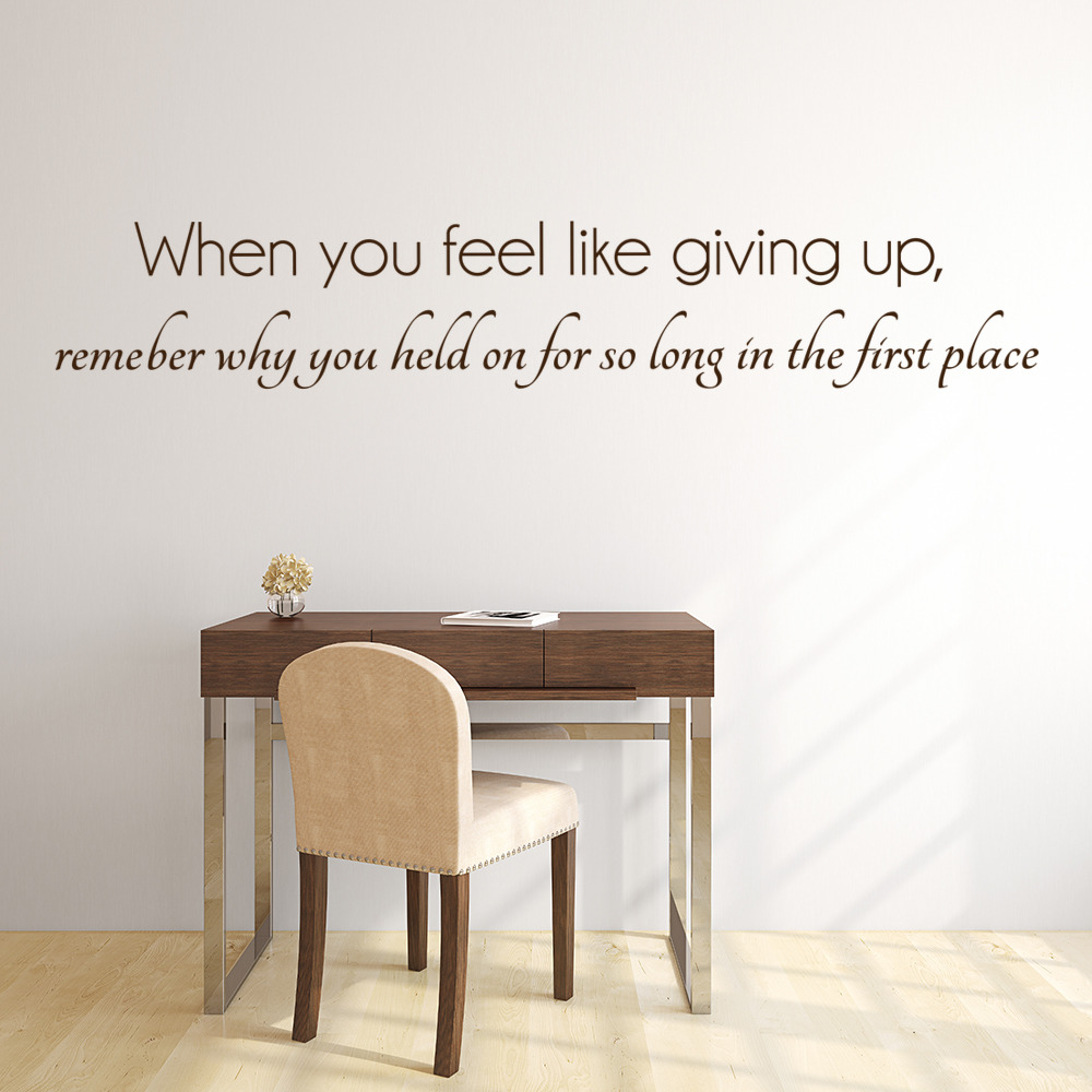 Giving Up Inspirational Quote Wall Sticker - Mod8
